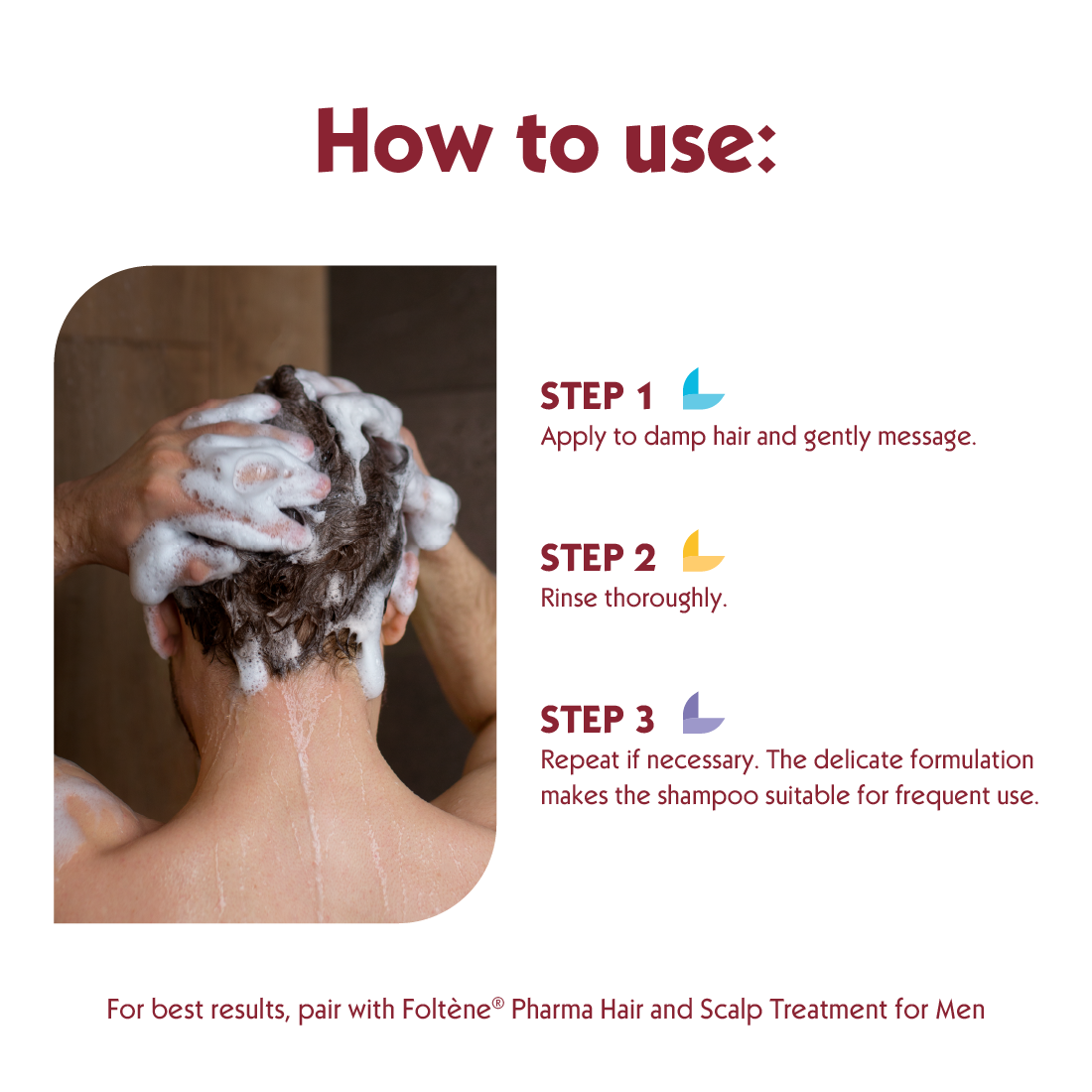 FOLTENE Strengthening Shampoo for MEN with Thinning Hair & Hair Loss
