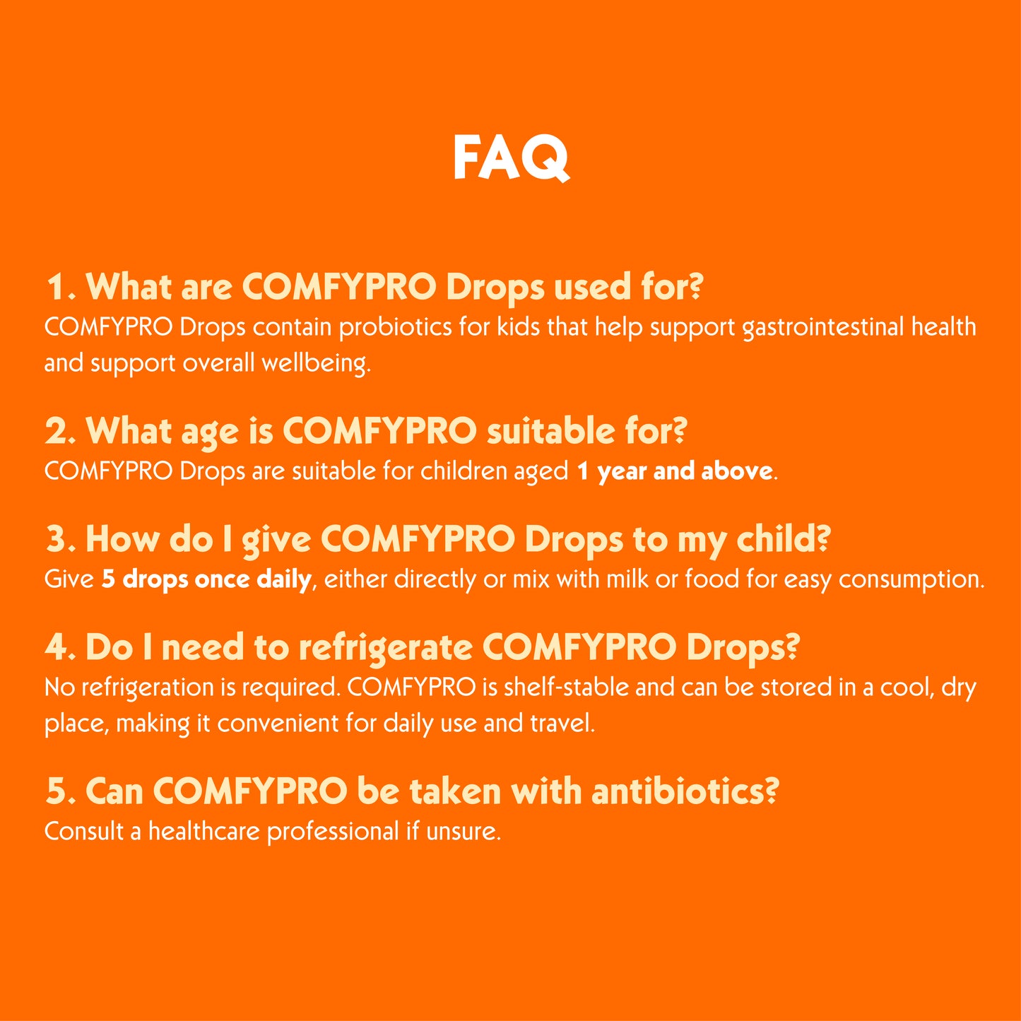 BIO.ME COMFYPRO Drops for Kids (1 Year+) | Probiotics with Vitamin D3