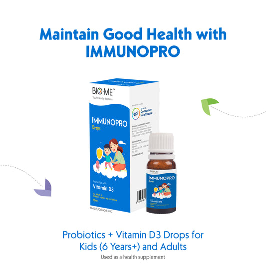 BIO.ME IMMUNOPRO Drops I Probiotics for Kids (6+) and Adults