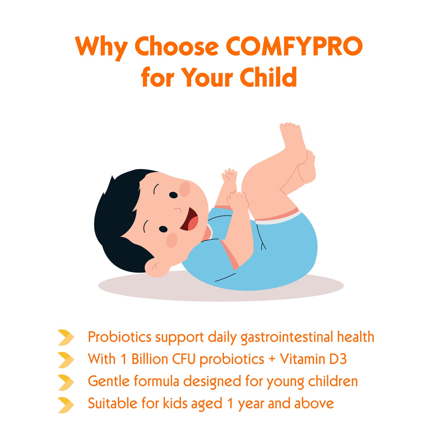 BIO.ME COMFYPRO Drops for Kids (1 Year+) | Probiotics with Vitamin D3