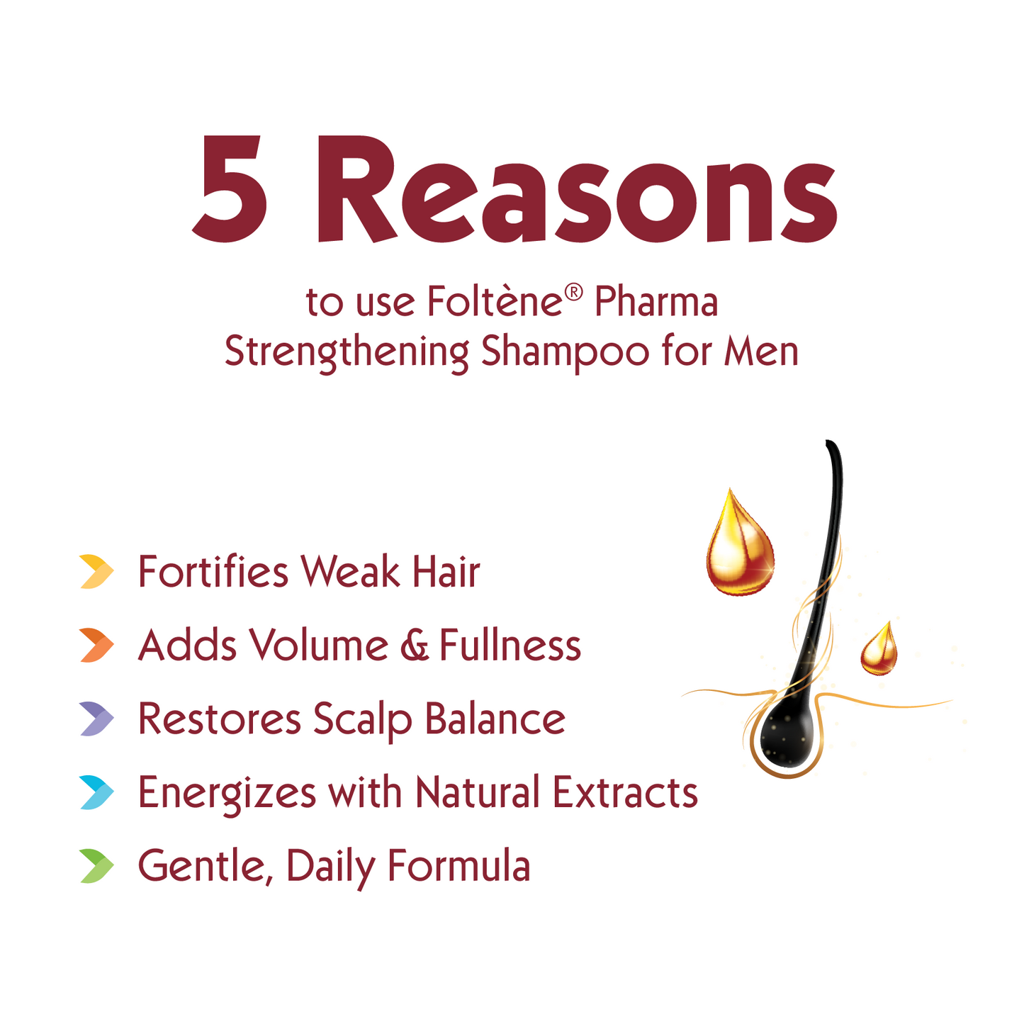 FOLTENE Strengthening Shampoo for MEN with Thinning Hair & Hair Loss